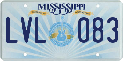MS license plate LVL083
