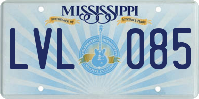 MS license plate LVL085