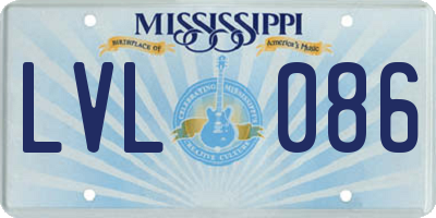 MS license plate LVL086