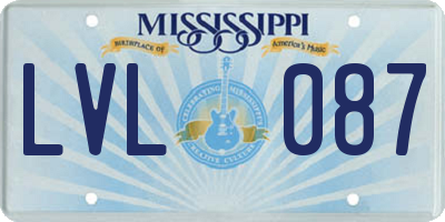 MS license plate LVL087