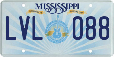 MS license plate LVL088