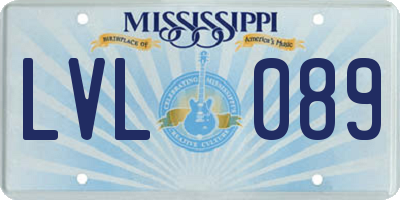MS license plate LVL089
