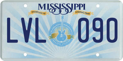 MS license plate LVL090