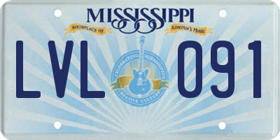 MS license plate LVL091