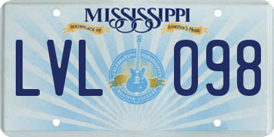 MS license plate LVL098