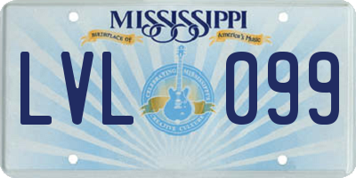 MS license plate LVL099
