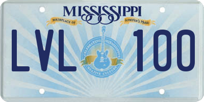 MS license plate LVL100