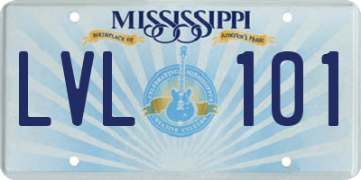 MS license plate LVL101