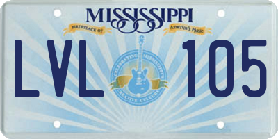 MS license plate LVL105