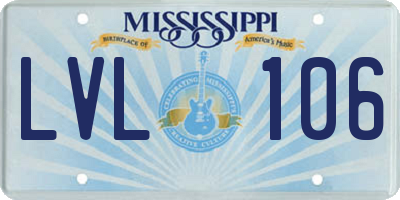 MS license plate LVL106