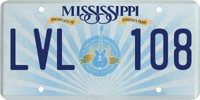 MS license plate LVL108