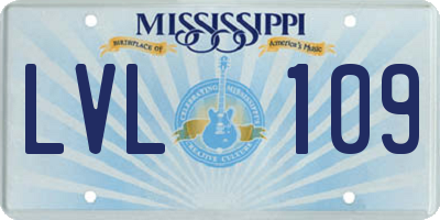 MS license plate LVL109