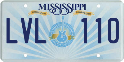 MS license plate LVL110