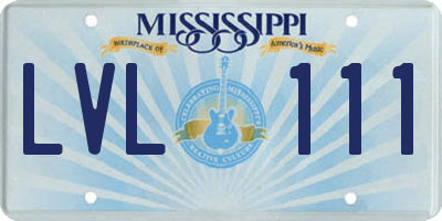 MS license plate LVL111