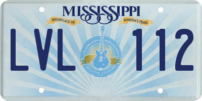 MS license plate LVL112