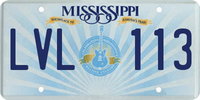 MS license plate LVL113