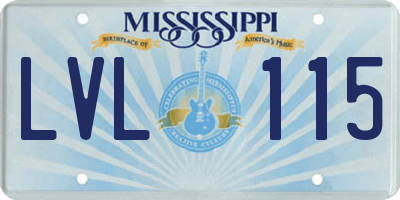 MS license plate LVL115