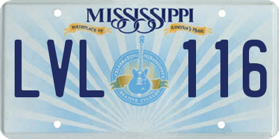 MS license plate LVL116
