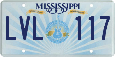 MS license plate LVL117