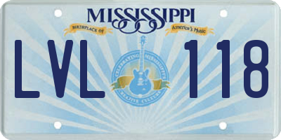 MS license plate LVL118
