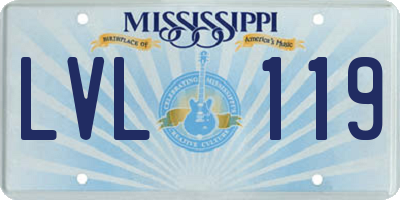 MS license plate LVL119