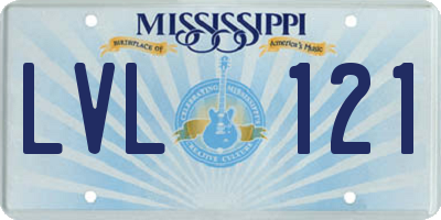 MS license plate LVL121