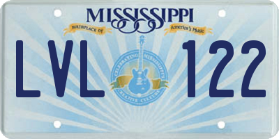 MS license plate LVL122
