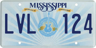 MS license plate LVL124