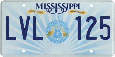 MS license plate LVL125