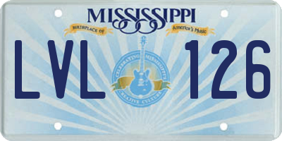 MS license plate LVL126