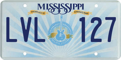 MS license plate LVL127