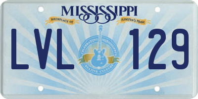MS license plate LVL129