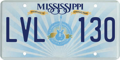MS license plate LVL130