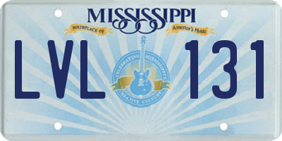 MS license plate LVL131