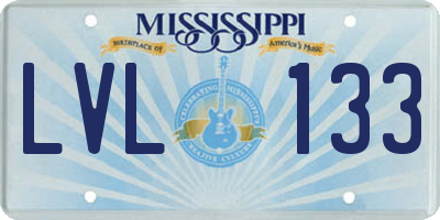 MS license plate LVL133