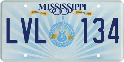 MS license plate LVL134