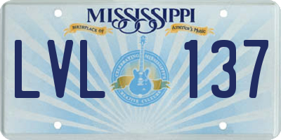 MS license plate LVL137
