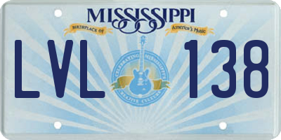MS license plate LVL138