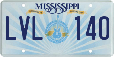 MS license plate LVL140