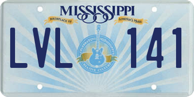 MS license plate LVL141