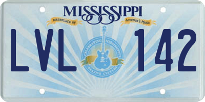 MS license plate LVL142