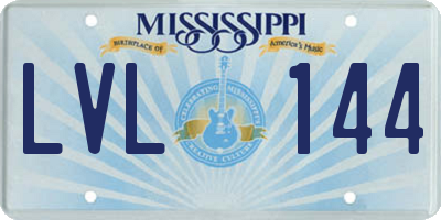 MS license plate LVL144