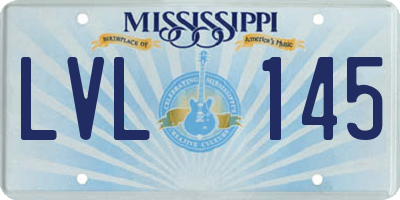 MS license plate LVL145
