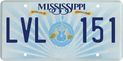 MS license plate LVL151