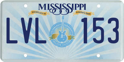 MS license plate LVL153