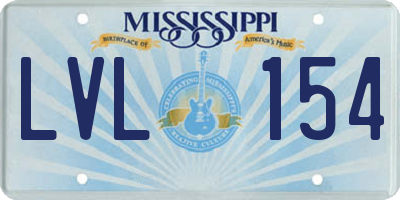 MS license plate LVL154
