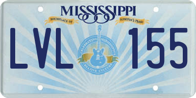 MS license plate LVL155