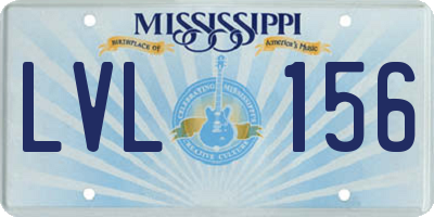 MS license plate LVL156