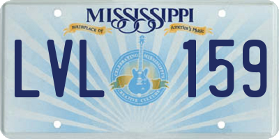 MS license plate LVL159