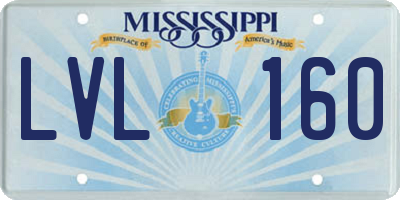 MS license plate LVL160